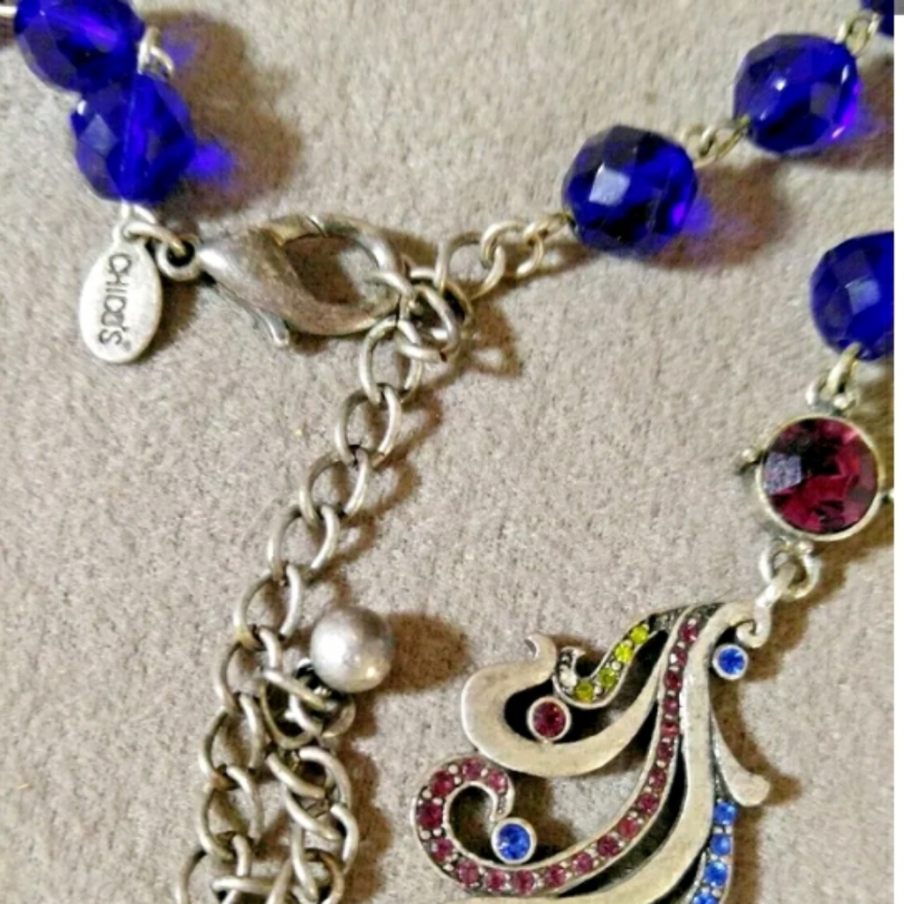 Chicos Gorgeous Large Statement Cobalt Blue Pewte… - image 7